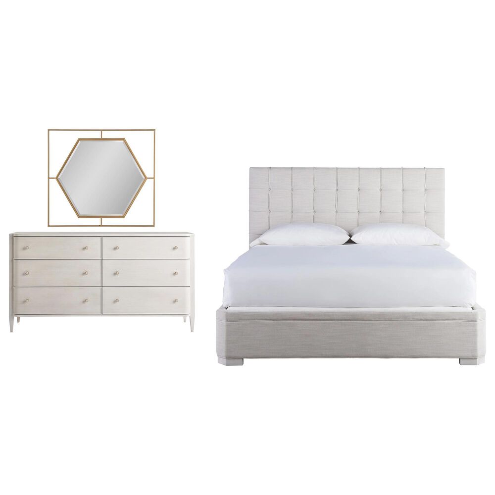 Furniture Worldwide Love Joy Bliss 3 Piece Queen Bedroom Set in Alabaster and Soft Gold, , large