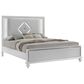 New Heritage Design Stardust Queen Panel Bed in White and Silver, , large