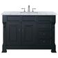 James Martin Vanities Brookfield 48" Single Bathroom Vanity in Antique Black with 3 cm Carrara White Marble Top and Rectangle Sink, , large
