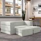 Jaxx Zipline 3-Piece Stationary Convertible Sleeper Loveseat in Ice Velvet, , large