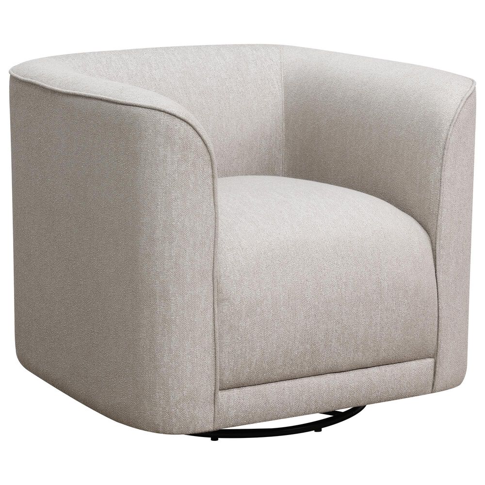 Emerald Home Furnishings Whirlaway Swivel Accent Chair in Beige, , large