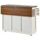 HOMLUX 54" Kitchen Island with Sliding Barn Door in White, , large