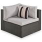 HOMLUX 7-piece Outdoor Conversation Set with Black Wicker in Light Gray, , large