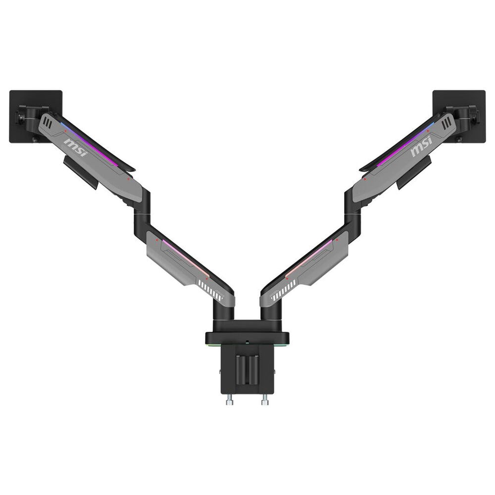 MSI Dual Monitor Mounting Arms in Matte Black and Painted Gray, , large