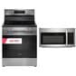 Frigidaire 30" Front Control Electric Range and 1.8 Cu. Ft. OTR Microwave Kitchen Package in Stainless Steel, , large