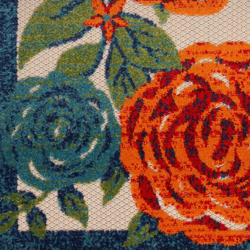 Nourison Aloha ALH32 Ivory and Multicolor 2"3" x 8" Indoor/Outdoor Runner, , large