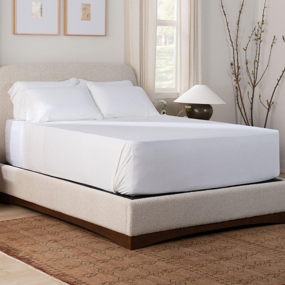 Purple SoftStretch 3-Piece Deep Pocket Twin/Twin XL Sheet Set in True White, , large