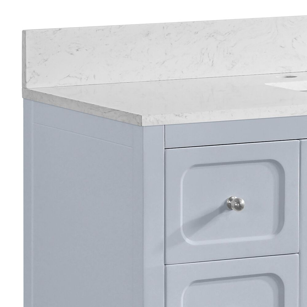 37B Ravello 36" Single Bathroom Vanity Cabinet in Soft Blue with Marble Top and Backsplash, , large