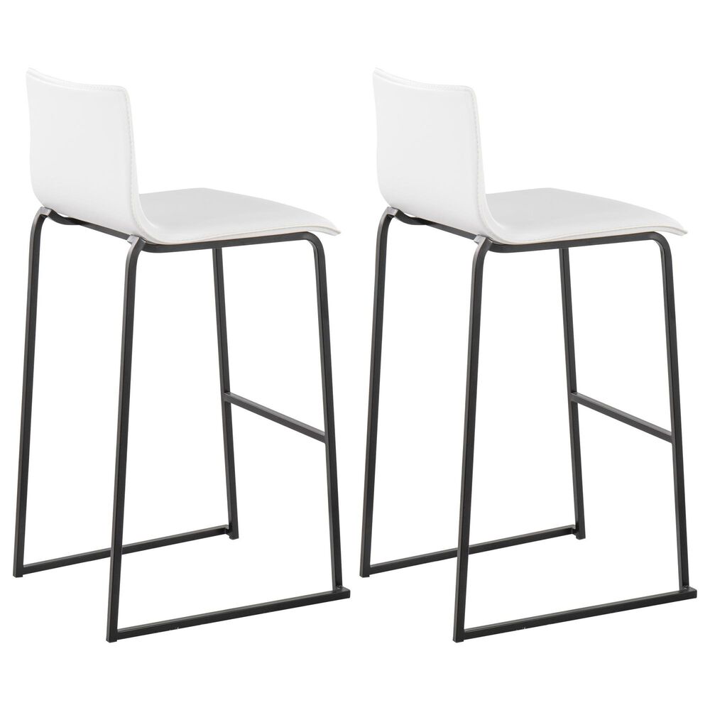 Lumisource Mara Barstool with White Cushion in Black &#40;Set of 2&#41;, , large