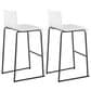 Lumisource Mara Barstool with White Cushion in Black (Set of 2), , large