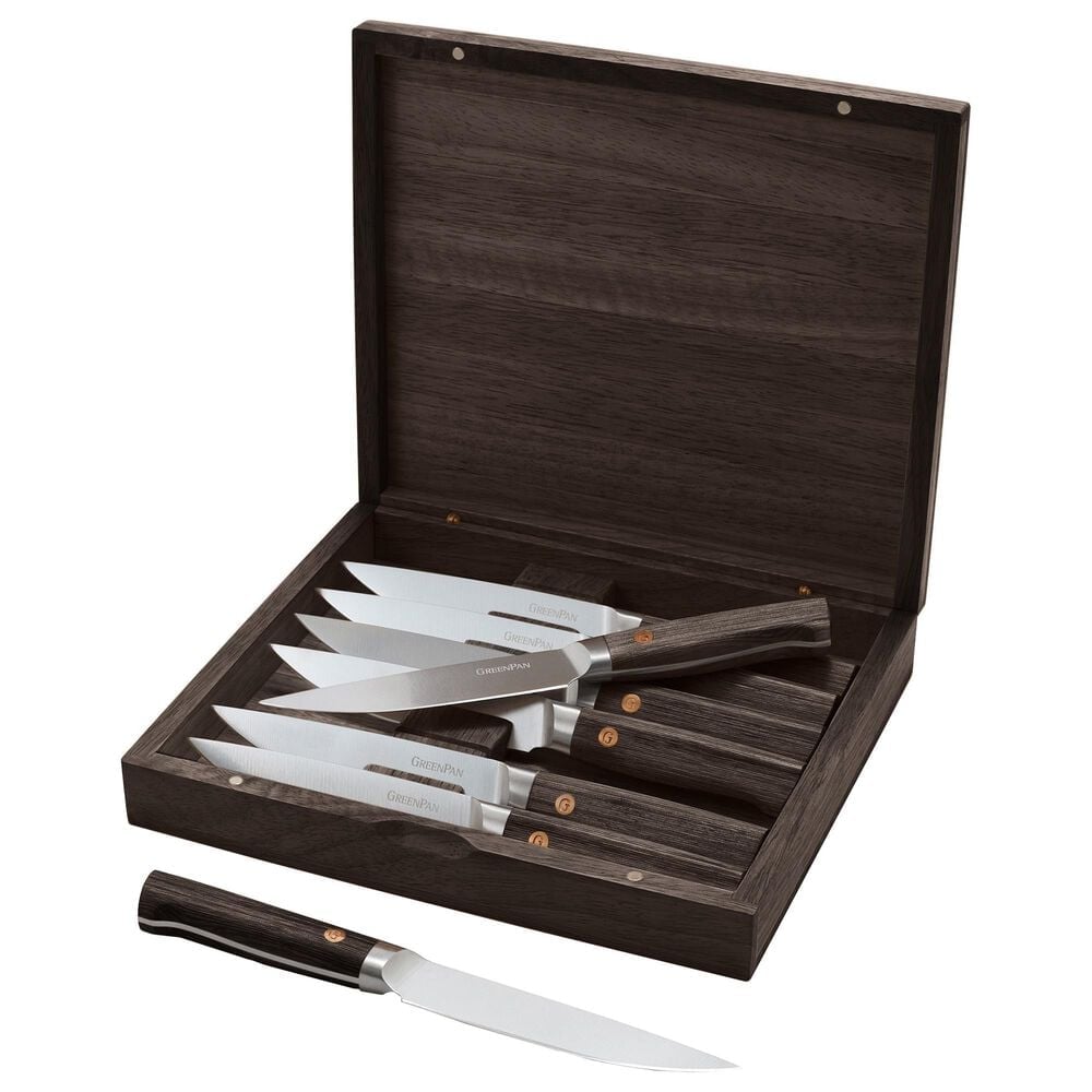 Green Pan Elite Cutlery 8-Piece Steak Knife Set in Medium Pakka, , large