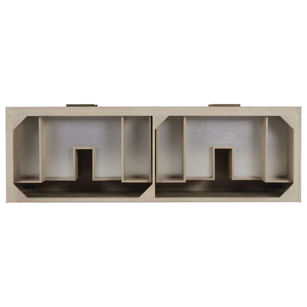 James Martin Vanities Emmeline 72" Double Bathroom Vanity in Pebble Oak with Single Hole 3 cm White Zeus Quartz Top and Rectangular Sinks, , large