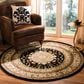 Safavieh Lyndhurst LNH213 5"3" Round Black and Ivory Area Rug, , large