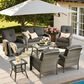 HOMLUX 7-Piece Patio Conversation Set in Black, , large