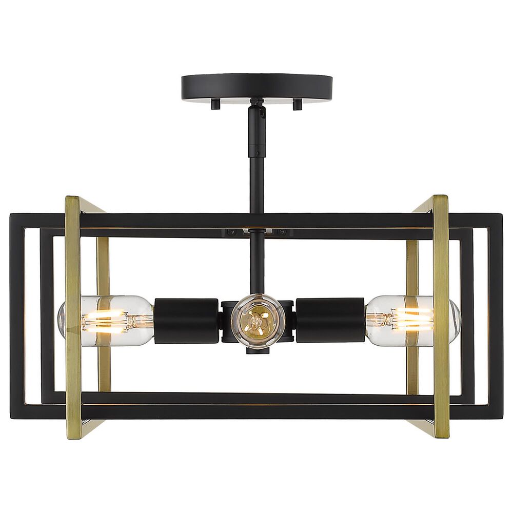 Golden Lighting Tribeca Semi-Flush in Matte Black and Gold, , large