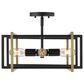 Golden Lighting Tribeca Semi-Flush in Matte Black and Gold, , large