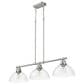 Golden Lighting Duncan 3-Light Pendant with Clear Shade in Pewter, , large