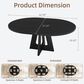 GARVEE 47" Round Dining Table with Extendable and Durable Metal Frame in Embossed Black - Table Only, , large
