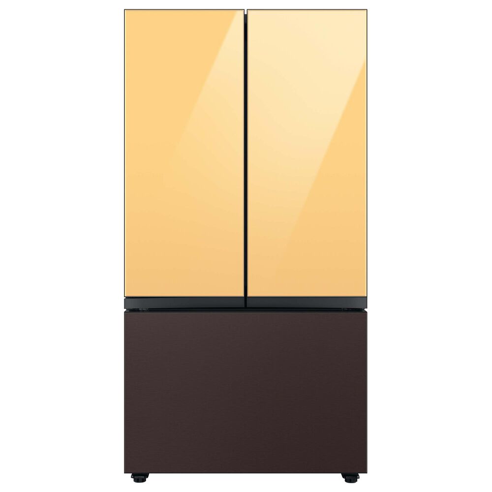 Samsung Bespoke 3-Door French Door Refrigerator Top Panel in Sunrise Yellow Glass, , large