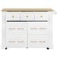 HOMLUX 51" Kitchen Island with Pull Out Trash Can Storage in White, , large
