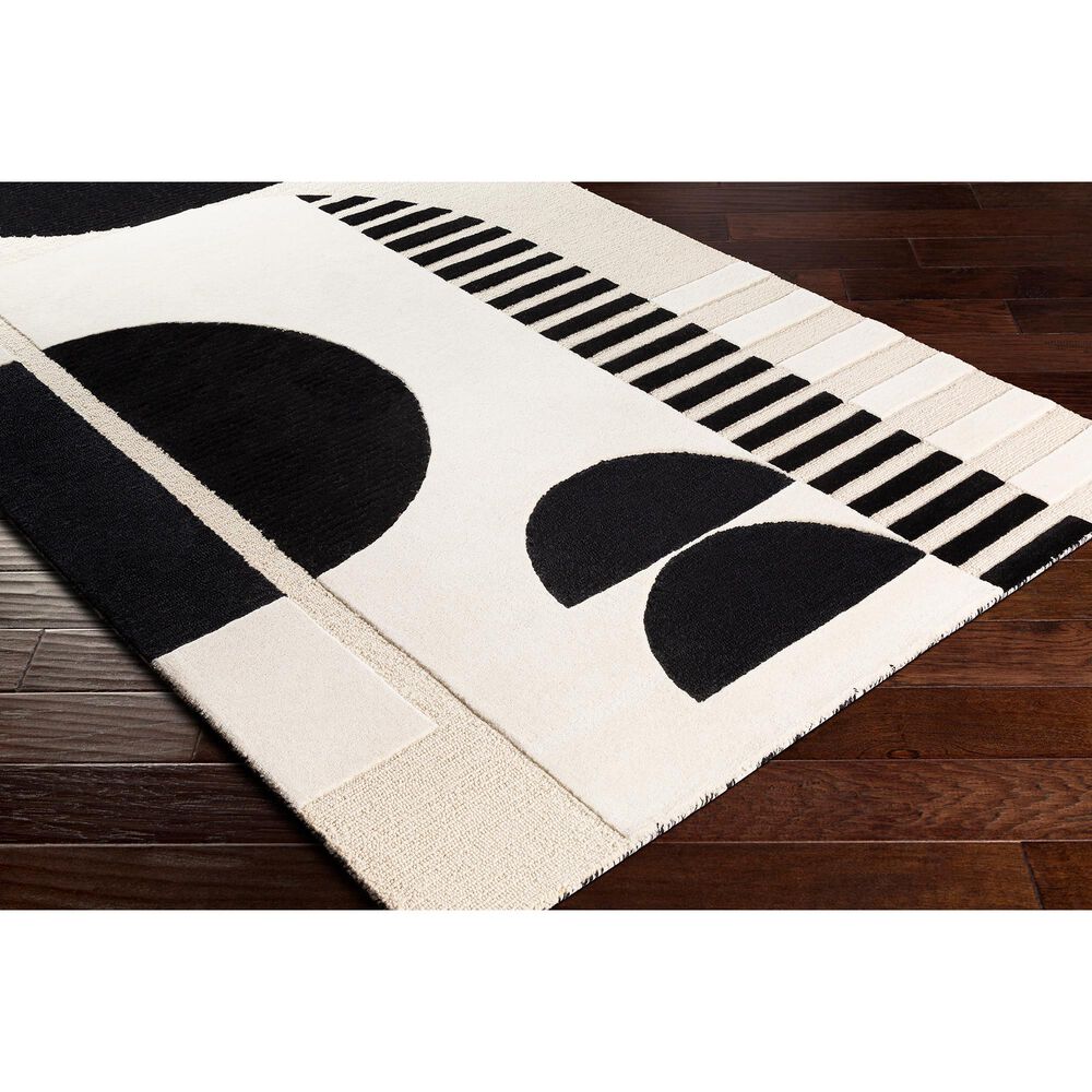 Surya Brooklyn BRO-2304 8&#39; x 10&#39; Black and Beige Area Rug, , large