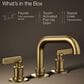 Kohler Castia Widespread Bathroom Sink Faucet in Vibrant Brushed Moderne Brass, , large