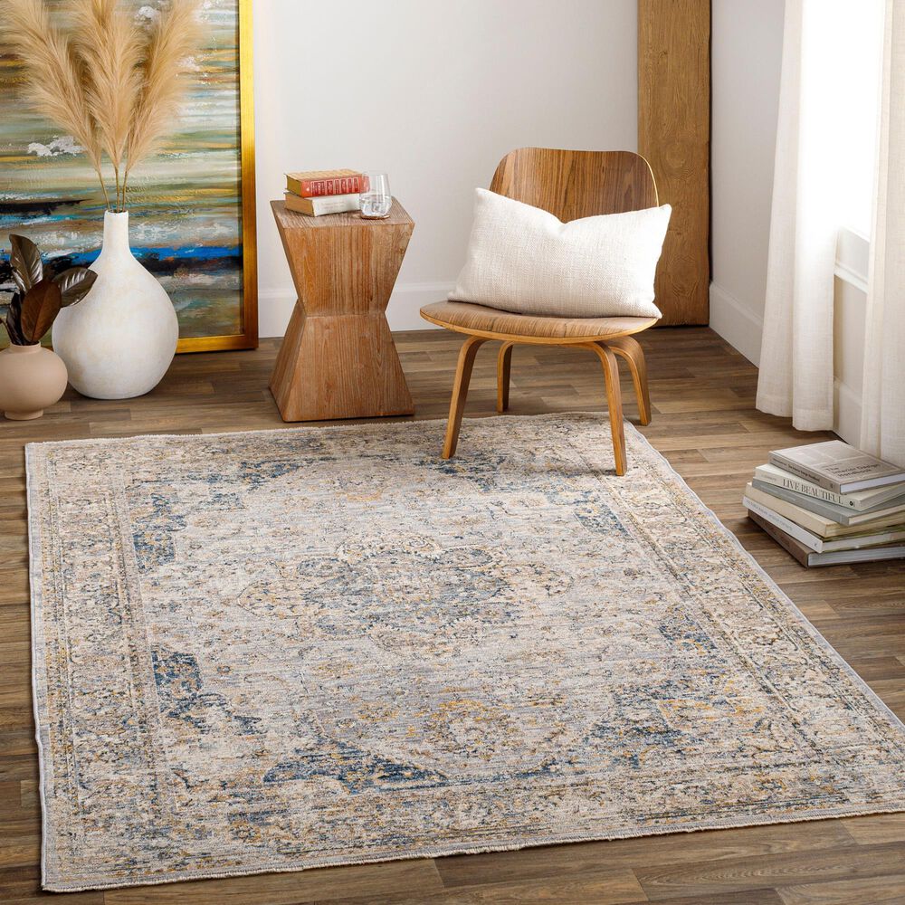Surya Aspendos 10&#39; x 13&#39;11&quot; Beige, Blue, Charcoal, Cream, Denim, Gray, Ink Blue, Mustard and Taupe Area Rug, , large
