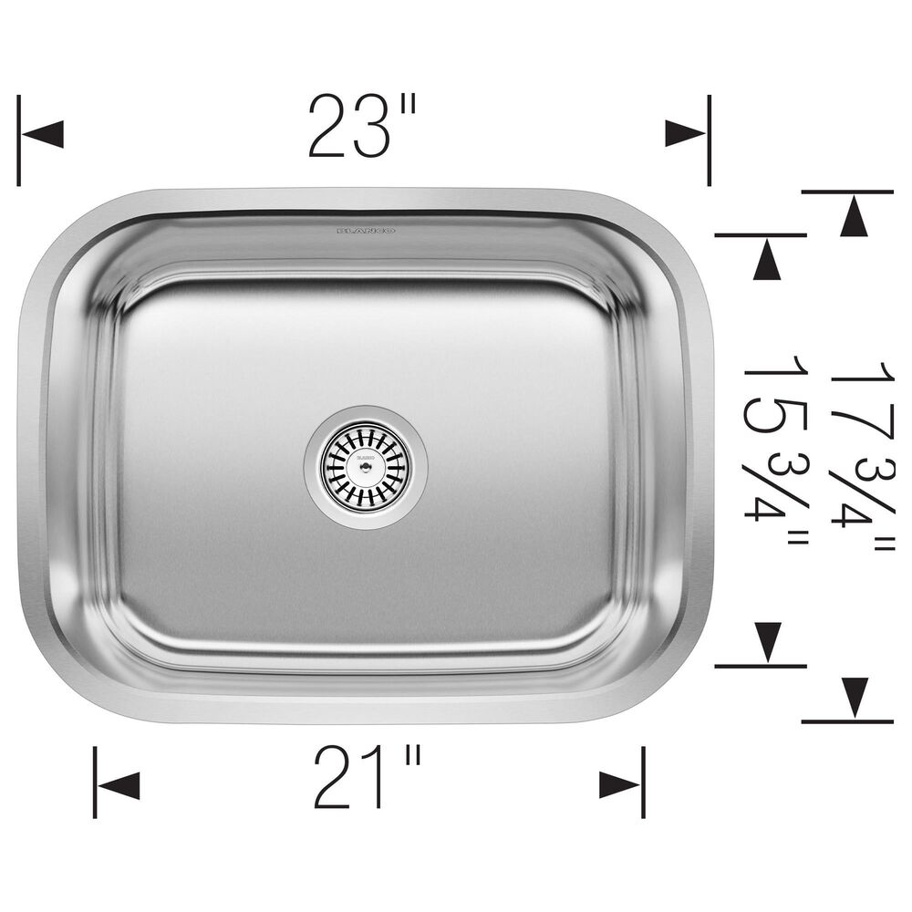 Blanco Stellar 23&quot; Laundry Single Bowl Kitchen Sink in Stainless Steel, , large
