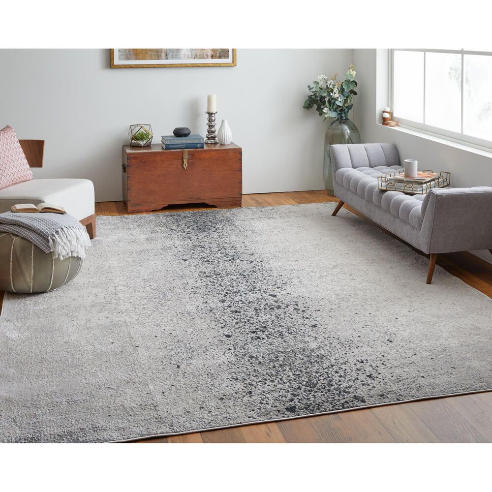 Feizy Astra 9&#39;2&quot; x 12&#39; Ivory and Gray Area Rug, , large