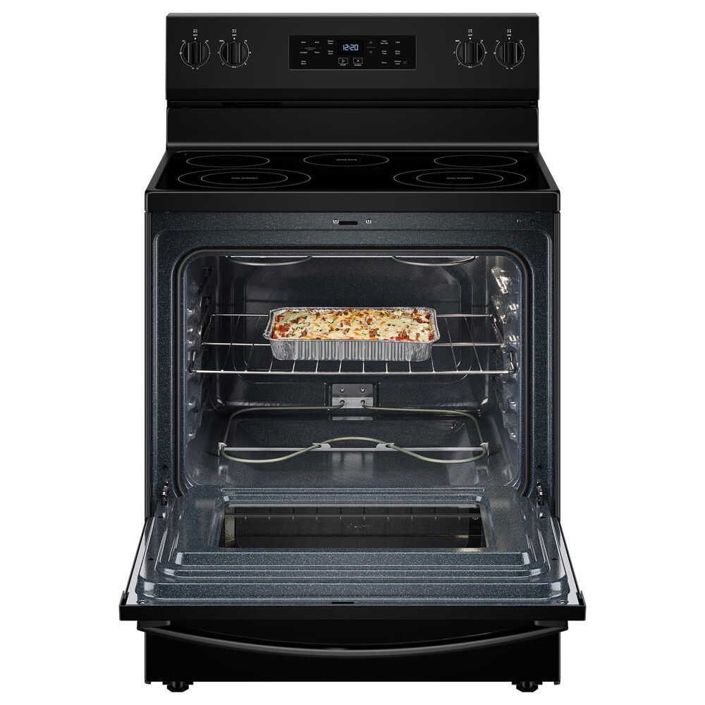 Whirlpool 5.3 Cu. Ft. Freestanding Electric Range with Steam Clean in Black, , large