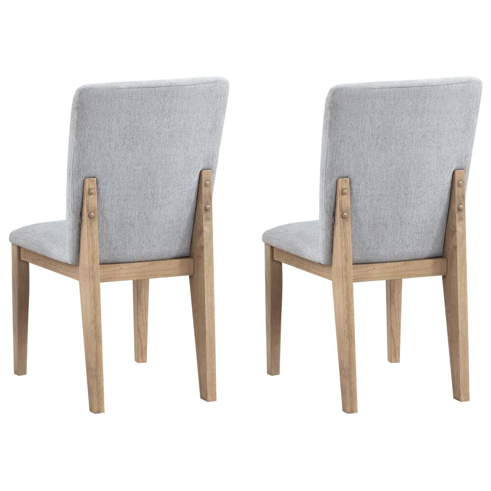 HOMLUX Armless Chair with Gray Cushion in Oak (Set of 2), , large