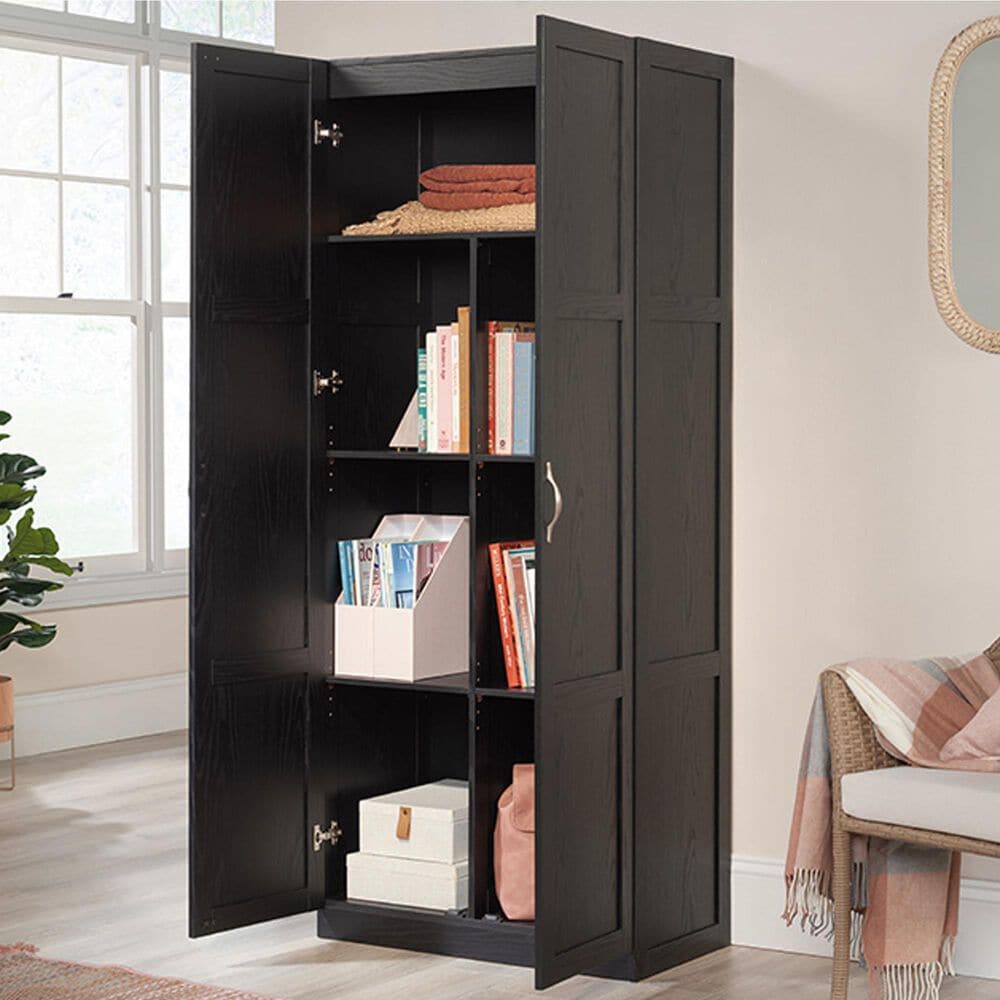 Sauder Select Collection 2-Door Storage Cabinet with Shelves in Black, , large