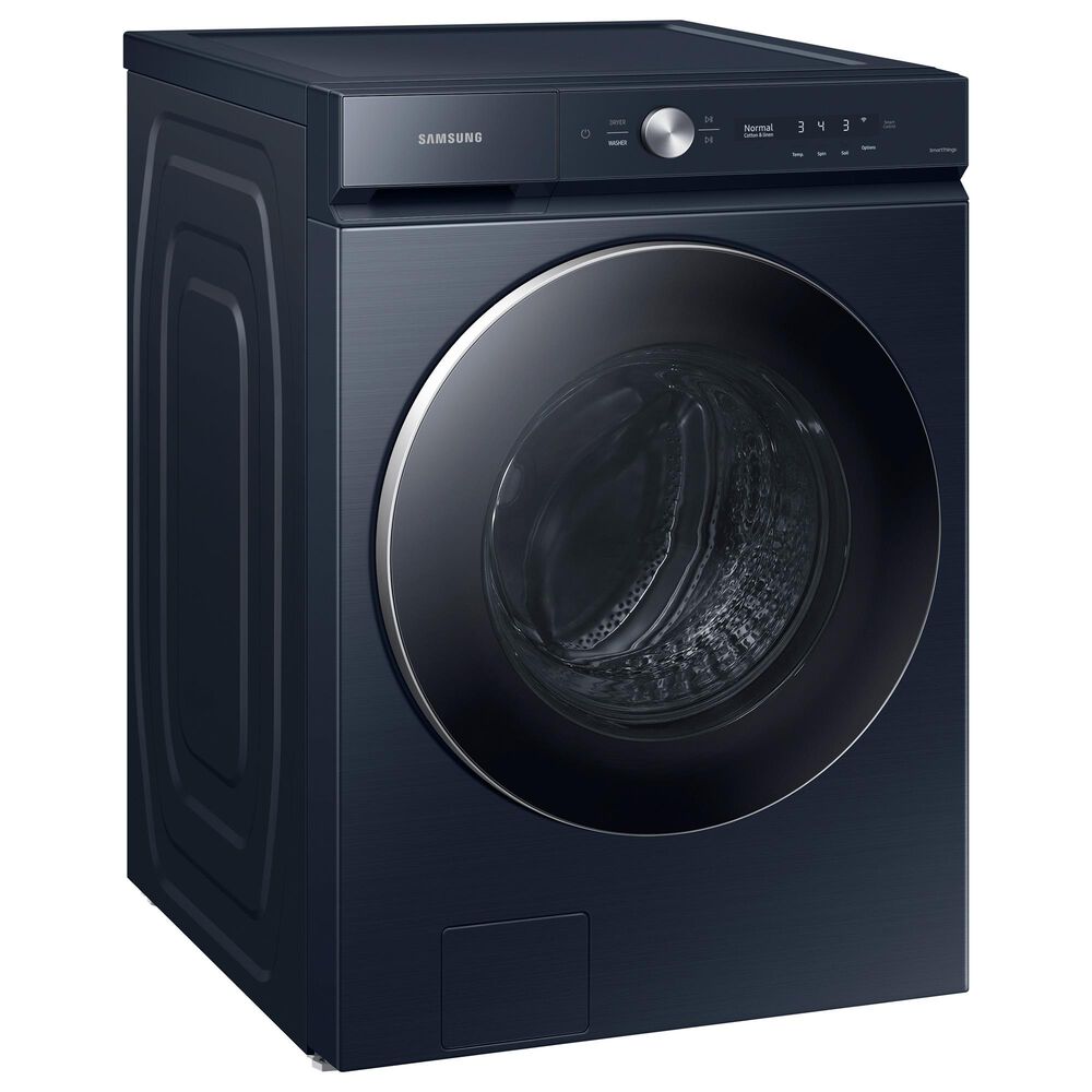 Samsung Bespoke 5.3 Cu. Ft. Front Load Washer and 7.6 Cu. Ft. Electric Dryer Laundry Pair in Brushed Navy, , large