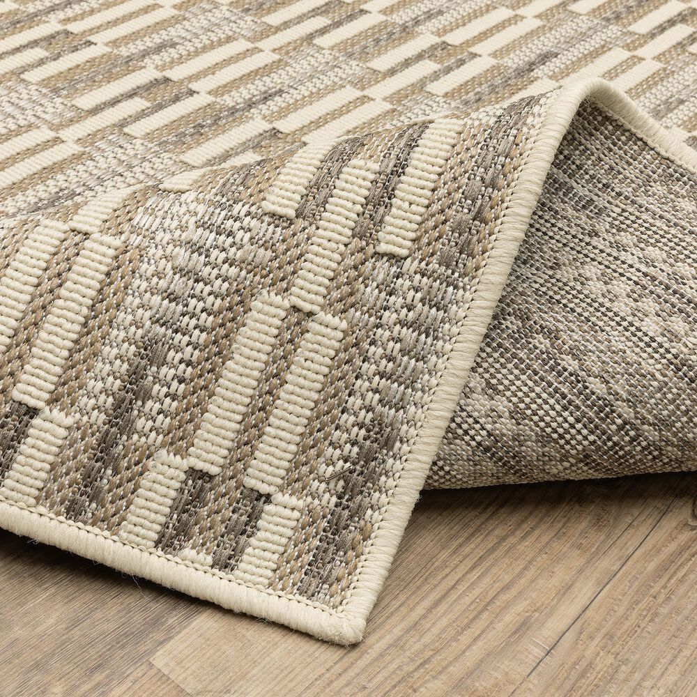 ROW by Oriental Weavers Zarina ZAR03 Beige and Ivory 3'3" x 5' Indoor/Outdoor Area Rug, , large