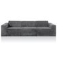 Furniture of America Facil 3-Piece Modular Track Arm Sofa in Dark Gray, , large