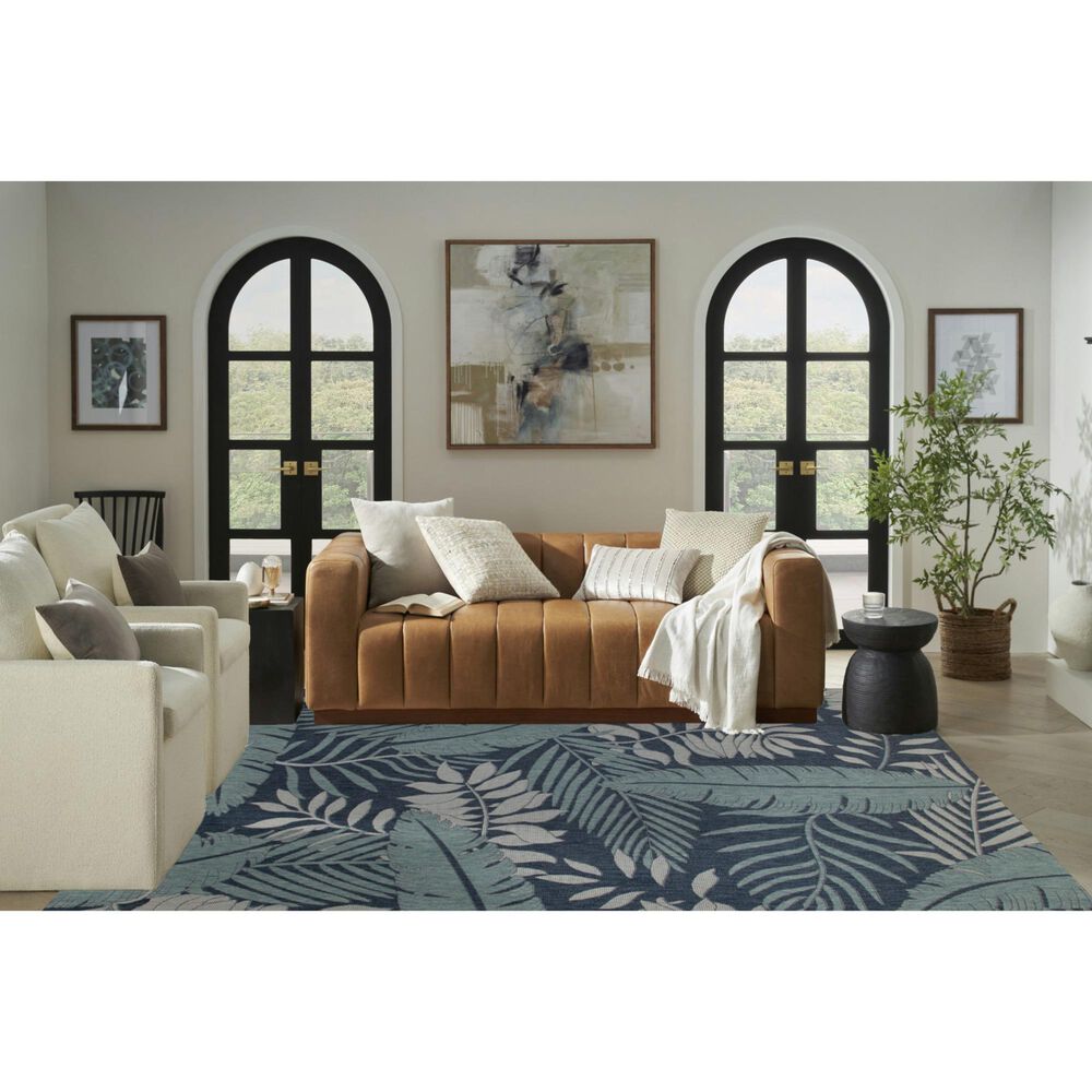 Nourison Garden Oasis GOA02 Navy 8&#39; x 10&#39; Indoor/Outdoor Area Rug, , large