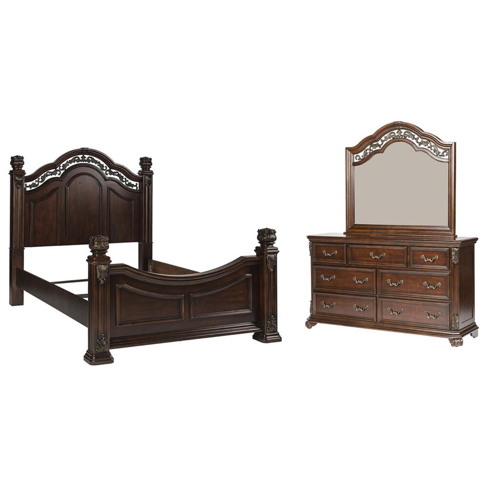 Belle Furnishings Messina Estates 3 Piece Queen Poster Bed Set In Cognac Nebraska Furniture Mart