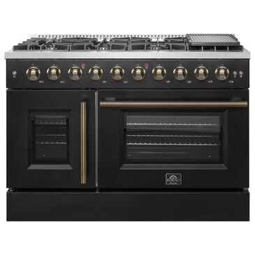 Forno Galiano 48" Freestanding French Door Gas Range in Black, , large