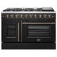 Forno Galiano 48" Freestanding French Door Gas Range in Black, , large