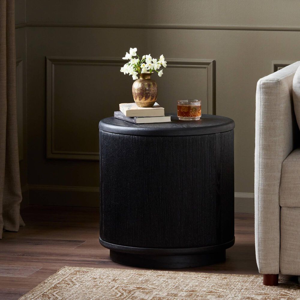 Four Hands Rosenell End Table in Black Oak, , large