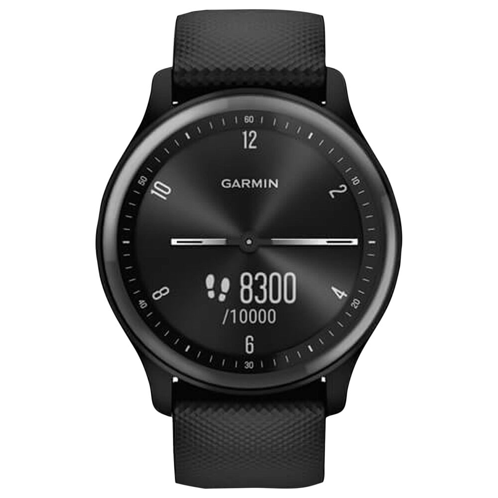Garmin vivomove Sport Smartwatch in Black Case and Silicone Band with Slate Accents, , large