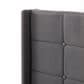 HOMLUX Full Upholstered Platform Bed Frame with Tufted Headboard in Dark Gray, , large