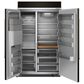 KitchenAid 29.4 Cu. Ft. Built-In Side by Side Refrigerator in Black Stainless Steel, , large