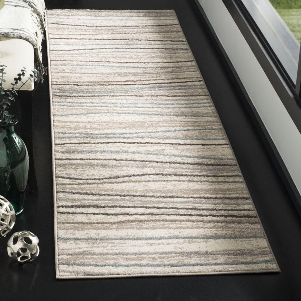 Safavieh Amsterdam AMS111A 2&#39;3&quot; x 8&#39; Cream and Beige Runner, , large