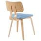 Armen Living Jaguar Side Chair with Light Blue Upholstery in Oak, , large