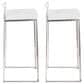 Lumisource Fuji High Back Barstool with White Velvet in Stainless Steel (Set of 2), , large