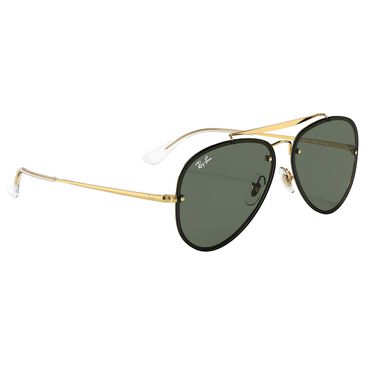 Ray-Ban Blaze Aviator Sunglasses with Green Lenses in Polished Gold, , large
