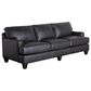 Hickorycraft Leather Stationary Sofa in Dark Gray, , large
