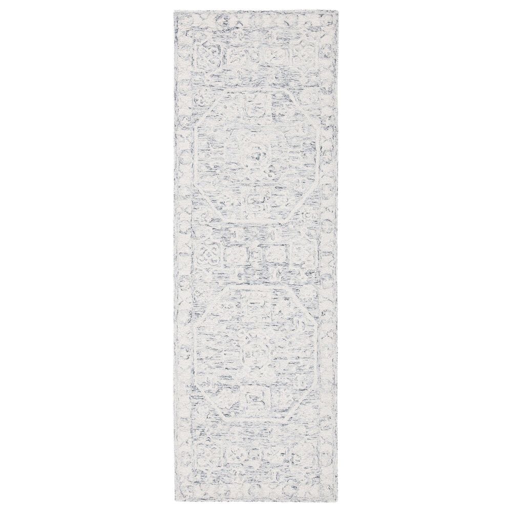 Safavieh Micro-Loop Oriental 2"3" x 11" Charcoal and Ivory Runner, , large