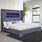 Coaster Tisdall Eastern King Upholstered Fireplace Bed in Grey, , large